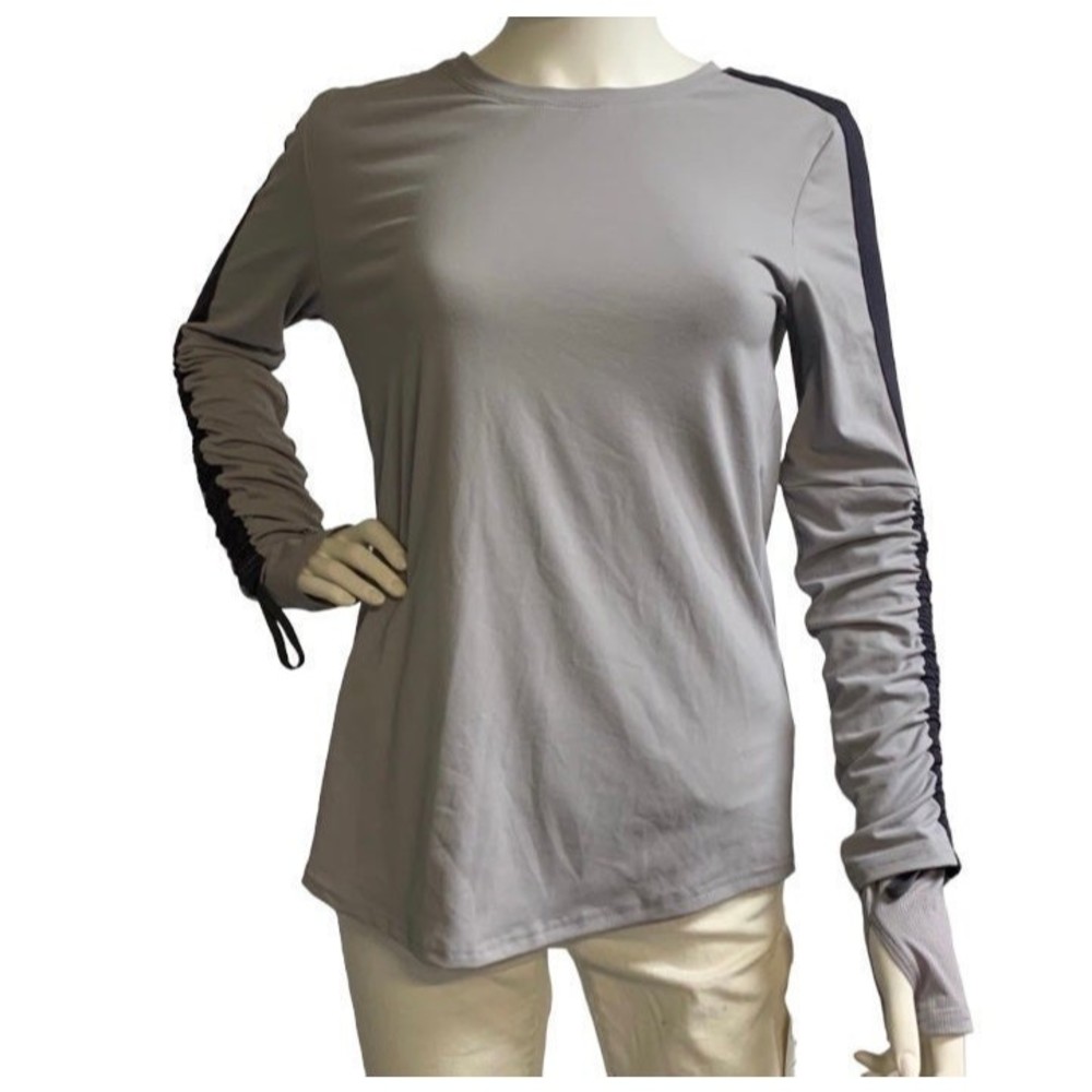 Grey Fabletics Cashel Adjustable Knit Long Sleeve Athletic Top Size Small